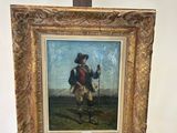 painting of a man in a military uniform holding a cane