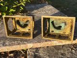pair of antique brass bird bookends