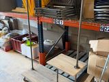 a shelf with a lot of items on it in a warehouse