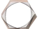 the hexagonal object is made of wood and has a net around it