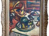 an image of a painting of a bowl of fruit on a table