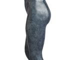 statue of a woman holding a baseball bat on a wooden base