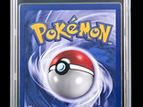 the card is in a clear plastic case with a pokemon poke - kad logo on it