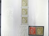 une photo d'un timbre sur lequel figurent un homme et une femme