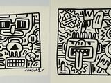 deux dessins en noir et blanc, de formes et de tailles différentes