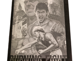 a black and white photo of a movie poster
