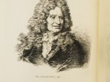 a drawing of a man with curly hair in a book