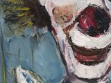 a painting of a clown that is painted on the wall