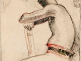 an image of a drawing of a man sitting on a chair