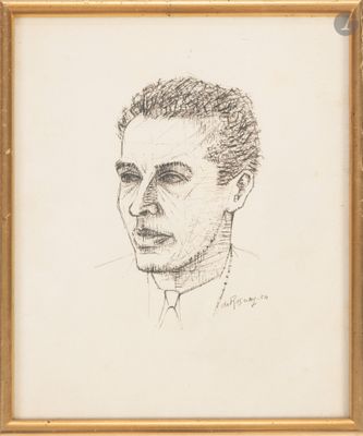 portrait d'un homme en costume-cravate dans un cadre doré