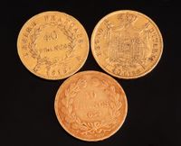 Lot de trois pièces en or comprenant :