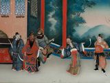 un ensemble de figurines posées sur un mur