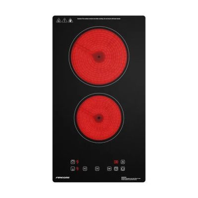 une image représentant une plaque de cuisson noire et rouge à deux feux