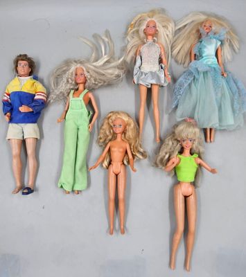 67 / D1 / Mattel, lot de poupées Barbie 1986, 1987, 19…