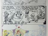 the pages of a comic book are open on a table