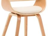 une image représentant une chaise blanche avec des pieds en bois et une assise blanche