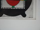 a picture of a painting on the wall of a kitchen