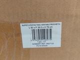 a brown box with a barcode on it sitting on a table