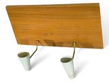 two cups that are attached to a wooden sign