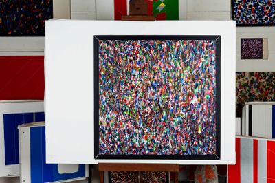 a picture of a television with a lot of colors on it