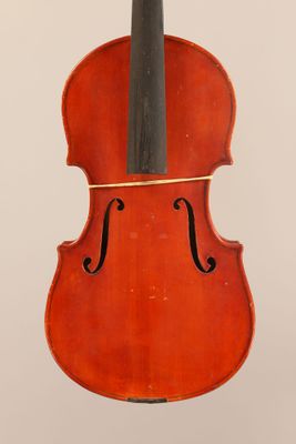 a close up of a violin with a bow on a white background