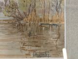 a picture of a painting of a boat on the water