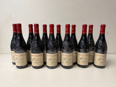 six bottles of red wine lined up in a row on a table