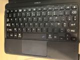 a close up of a laptop keyboard on a table