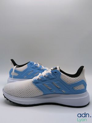 adidas running shoes white and blue with black soles