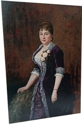 Ludwig Bruck-Lajos (1846-1910) "Portrait de femme en pied"