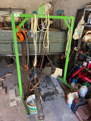 an image of a garage filled with tools and equipment