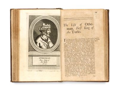an old book with a picture of a man in a turban