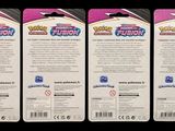 three pokemon trading cards are shown on a black background
