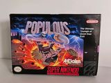 La boîte du jeu Nintendo « Populas » est posée sur une table.