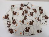 a picture of a white shirt with brown squirrels on it