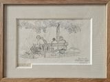 dessin représentant trois personnes assises sur un banc sous un arbre