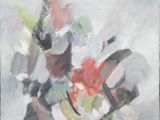 une peinture à l'huile représentant un homme à moto, portant un casque