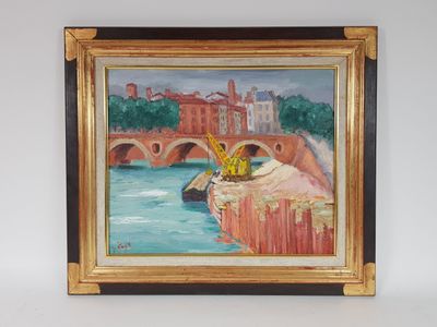 Emile PAYA (né en 1949) - Berges de la Garonne - Huile sur t…