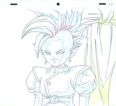 drawing of a young vegeta with a sword in his hand