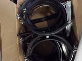 a cardboard box with a couple of hoses in it