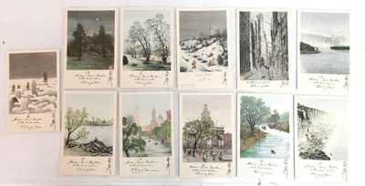 de nombreuses photos représentant différents paysages accrochées au mur