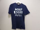 boss boss t - shirt in navy with white print