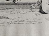 a drawing of a man and a woman sitting on a bench