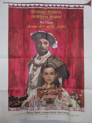 an old movie poster of a man and a woman on a red background