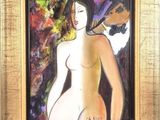 an image of a painting of a nude woman in a gold frame
