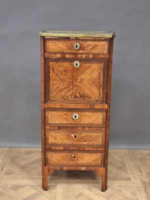 commode ancienne en bois avec dessus en marbre