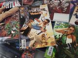 a lot of comic books on the table