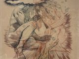dessin représentant un homme tenant une femme dans ses bras