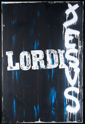 a black and white picture of a sign with the word lord