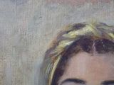 a painting of a woman with a yellow headband
